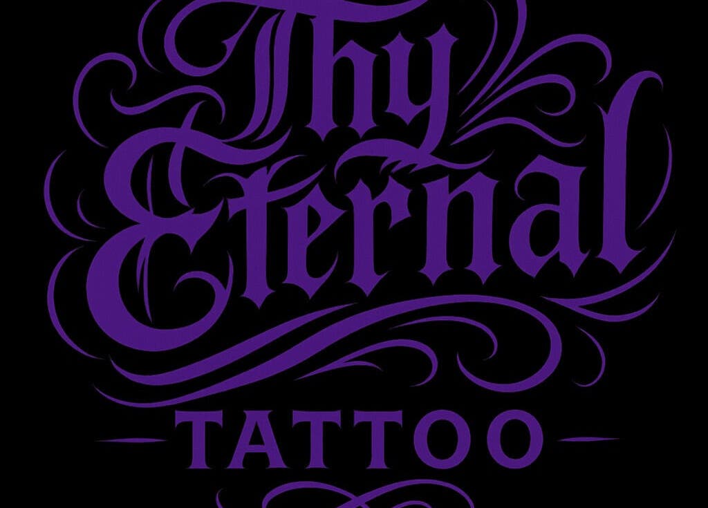 Thy Eternal logo in elegant script, Hayle, England, GB.