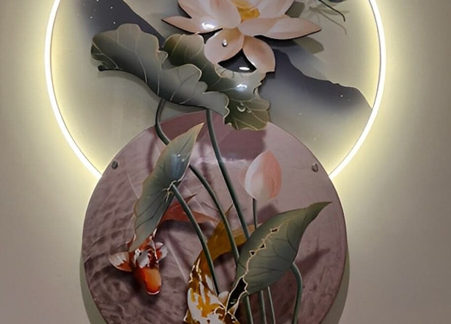 Elegant lotus artwork at Massage Legendary, Taigum, Queensland, AU, enhancing serene ambience.