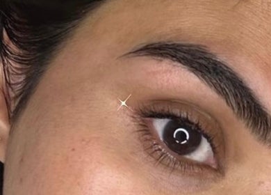 Close-up of a well-groomed eyebrow at Skin Allure by Sameera O’ Bemat, Cape Town, Western Cape, ZA.