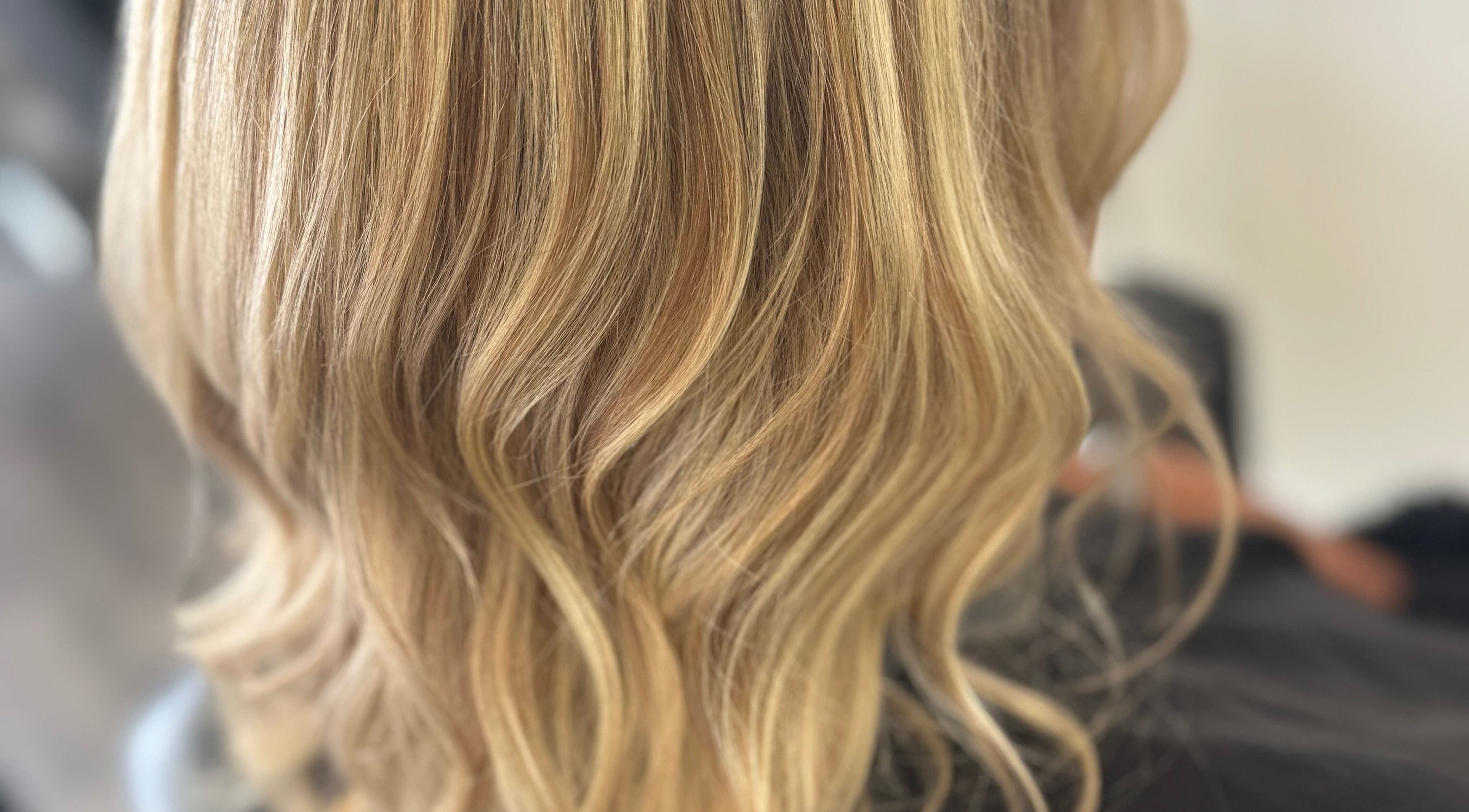 Blonde hair with soft waves styled at Hair by Paige, Lowestoft, England, GB.