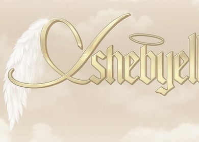 Lashedbyelll logo with golden text and feather, Nottingham, England, GB.
