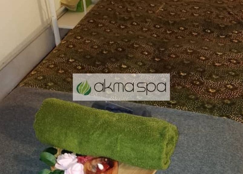 Massage table setup at Akma Spa Melawati in Kuala Lumpur, Wilayah Persekutuan Kuala Lumpur, MY.