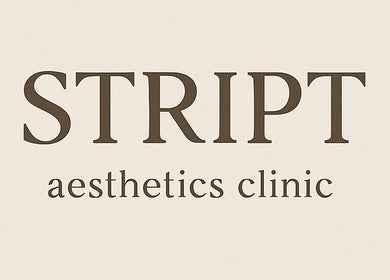 Stript Aesthetics Clinic Limited logo displayed on a cream background in Orpington, England, GB.