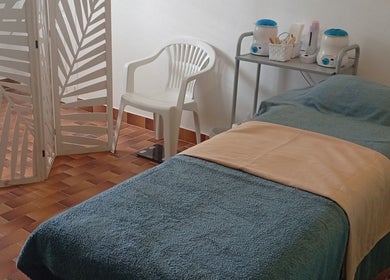 Salle de soins sereine à Corps à Cœur Concept, Le Carbet, Saint-pierre, MQ.