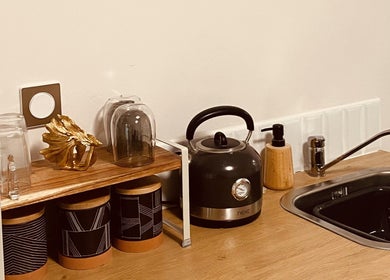 Elegant coffee station at The Nail Rituel Studio, Bergerac, Nouvelle-aquitaine, FR.