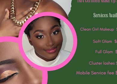 Explore makeup services at Ariche Beauty, Roseau, Saint Paul Parish DM, featuring clean girl to full glam options.