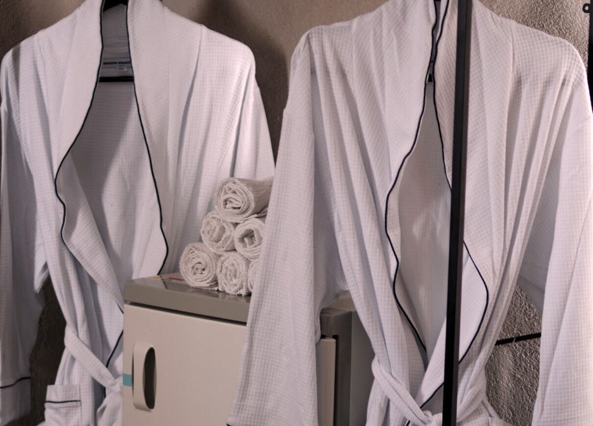 Luxurious robes and towels at Absolute Fitness Active Therapy Lounge, Bridgetown, Saint Michael, BB.