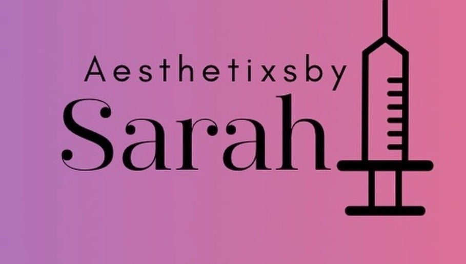Aesthetixsbysarah Silkcorps Ltd logo with syringe design, located in Wembley, England, GB.