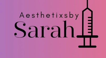 Aesthetixsbysarah Silkcorps Ltd logo with syringe design, located in Wembley, England, GB.