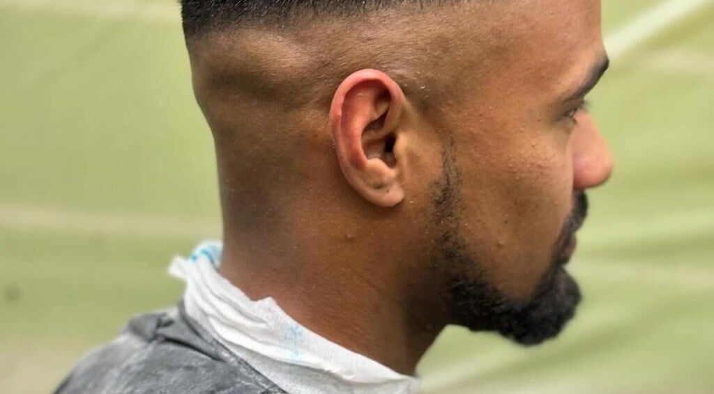 Close-up of a fresh fade haircut at Incredible Haircuts in Stellenbosch, Western Cape, ZA.