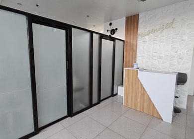 Modern reception area at Ricci Aesthetic Center, Cainta, Calabarzon, PH, with stylish decor.
