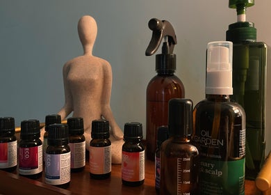 Essential oil bottles at Pearl BodyCare, Bunbury, Western Australia, AU showcasing relaxation and wellness.