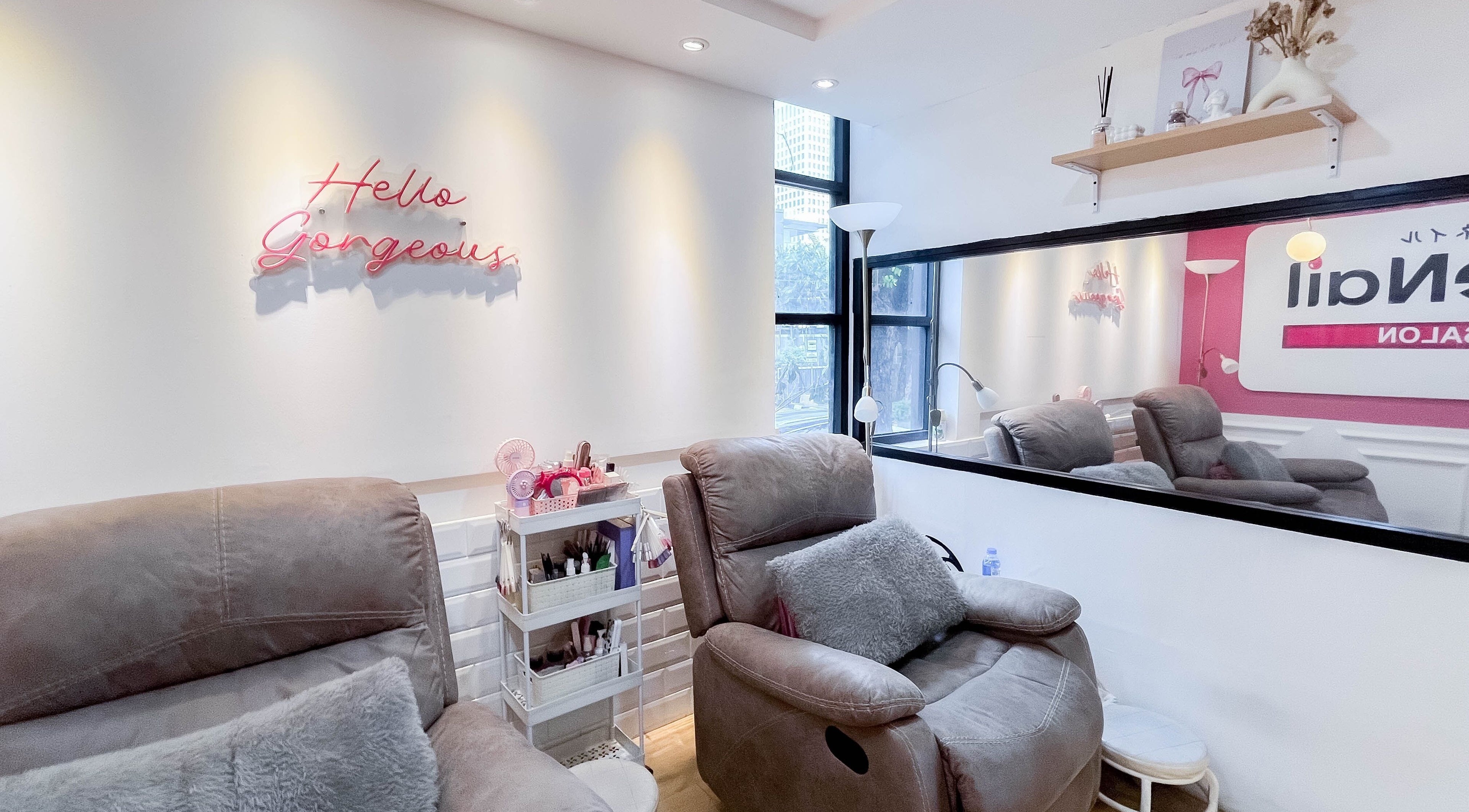 Comfortable lounge at MeNail - Hang Lekir, Senayan in Daerah Khusus Ibukota Jakarta, ID, with plush chairs and decor.