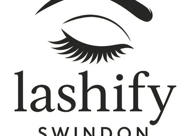 Lashify Swindon logo featuring a stylized eyelash design in Swindon, England, GB.