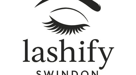 Lashify Swindon logo featuring a stylized eyelash design in Swindon, England, GB.