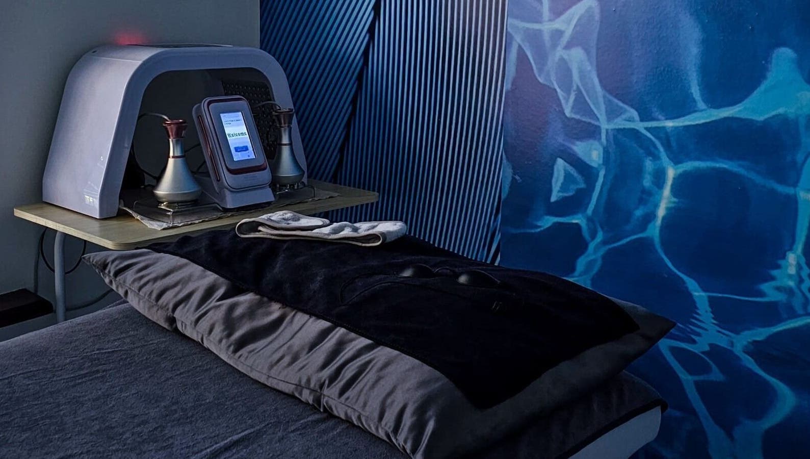 Cozy treatment room at The Body Bar, Gqeberha, Eastern Cape, ZA with modern wellness equipment.