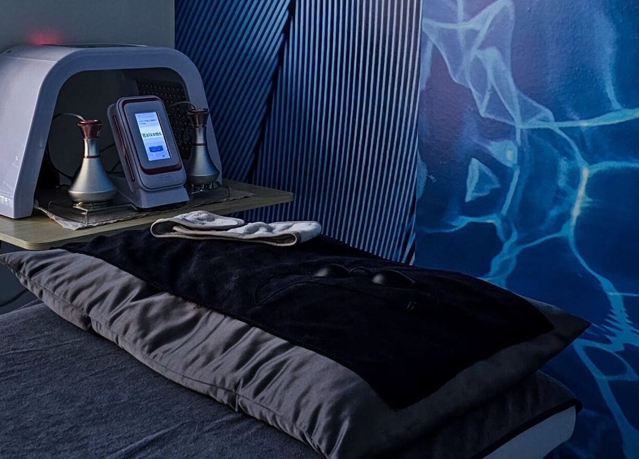 Cozy treatment room at The Body Bar, Gqeberha, Eastern Cape, ZA with modern wellness equipment.