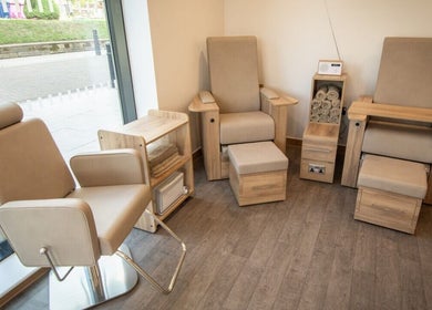 Comfortable nail treatment chairs at Saxons at Tamworth College in Tamworth, England, GB.