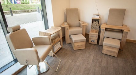 Comfortable nail treatment chairs at Saxons at Tamworth College in Tamworth, England, GB.
