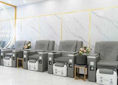Elegant pedicure chairs in SM North Branch, QUEZON CITY, Metro Manila, PH, offering a relaxing wellness experience.