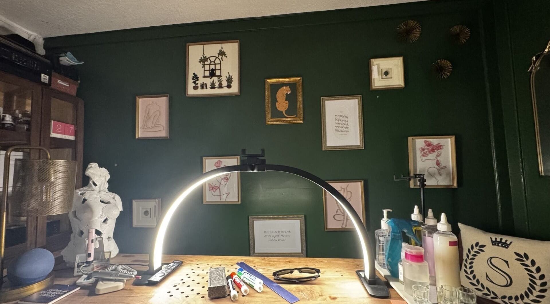 Cozy workspace at Glam N'Glow by Alisha in Winter Haven, Florida, US. Features artistic decor and beauty essentials.