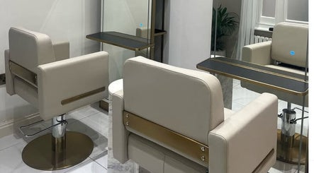 Luxurious salon chairs at Brows or Brows, London, England, GB offering a stylish beauty experience.