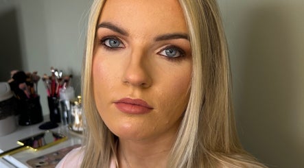 Close-up of a woman with professional makeup at By Shanelle, Glasgow, Scotland, GB.