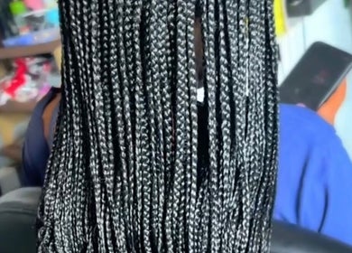 Detailed view of braided hair at Goddess Touch, Georgetown, Demerara-mahaica, GY.