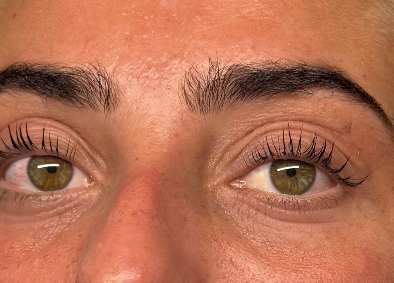 Close-up of styled lashes at Brows By Ru in Royal Wootton Bassett, England, GB.