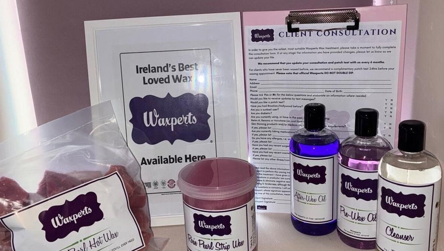 Waxperts wax and consultation setup at The Beauty Hub, Dublin 22, IE promises top-quality waxing solutions.