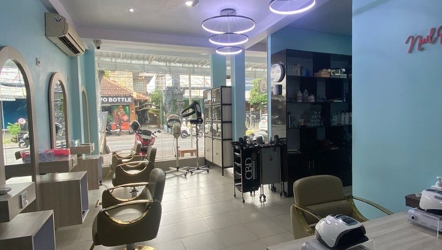 Bright interior of Studio A, Sunset Rd, located in Bali, Bali, ID, showcasing beauty salon setup and styling stations.