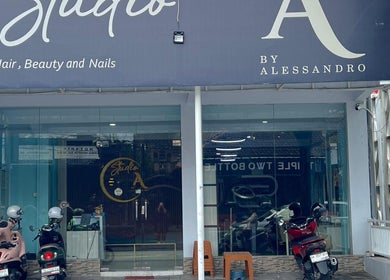 Front view of Studio A, Sunset Rd, located in Bali, Bali, ID, showcasing stylish salon entrance.