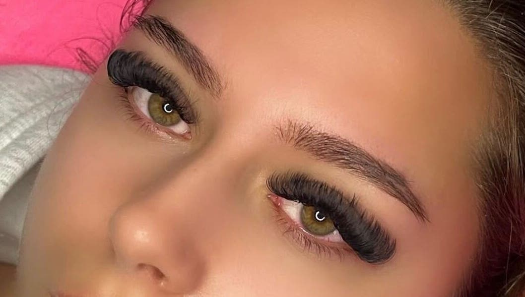 Close-up of voluminous lashes at Clcosmeticsxo, Bristol, England, GB.