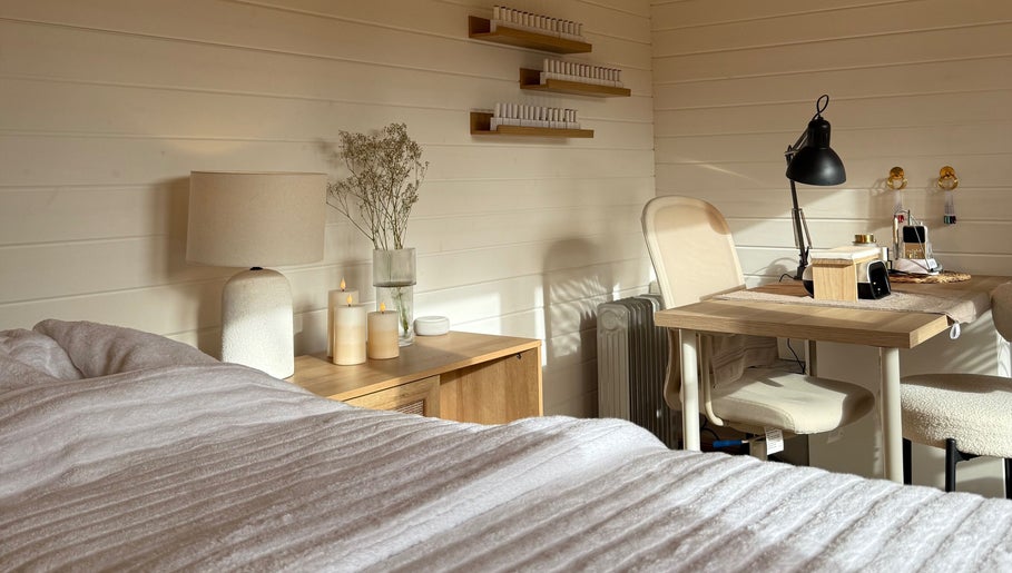 Calm spa setting at The Beauty Studio by Charlotte in Wickham Bishops, England, GB with cozy decor.