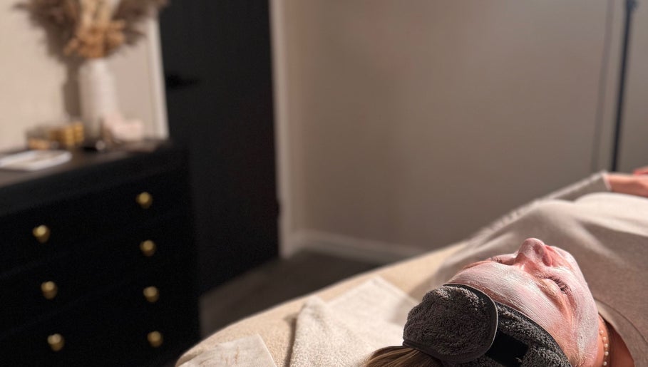 Client enjoys a relaxing facial at Luxe Aesthetics By Meg in Chepstow, Wales, GB.