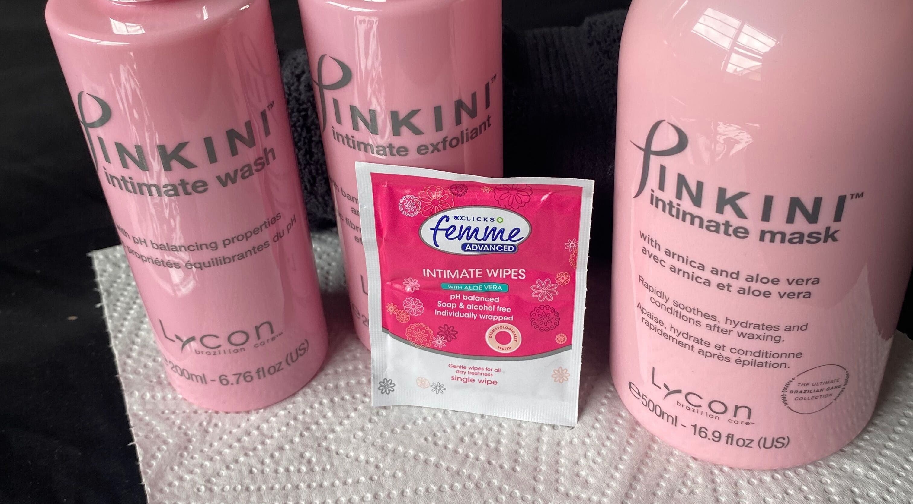 Pinkini intimate care products at Lash N Wax in Sandton, Gauteng, ZA, offering premium wellness solutions.