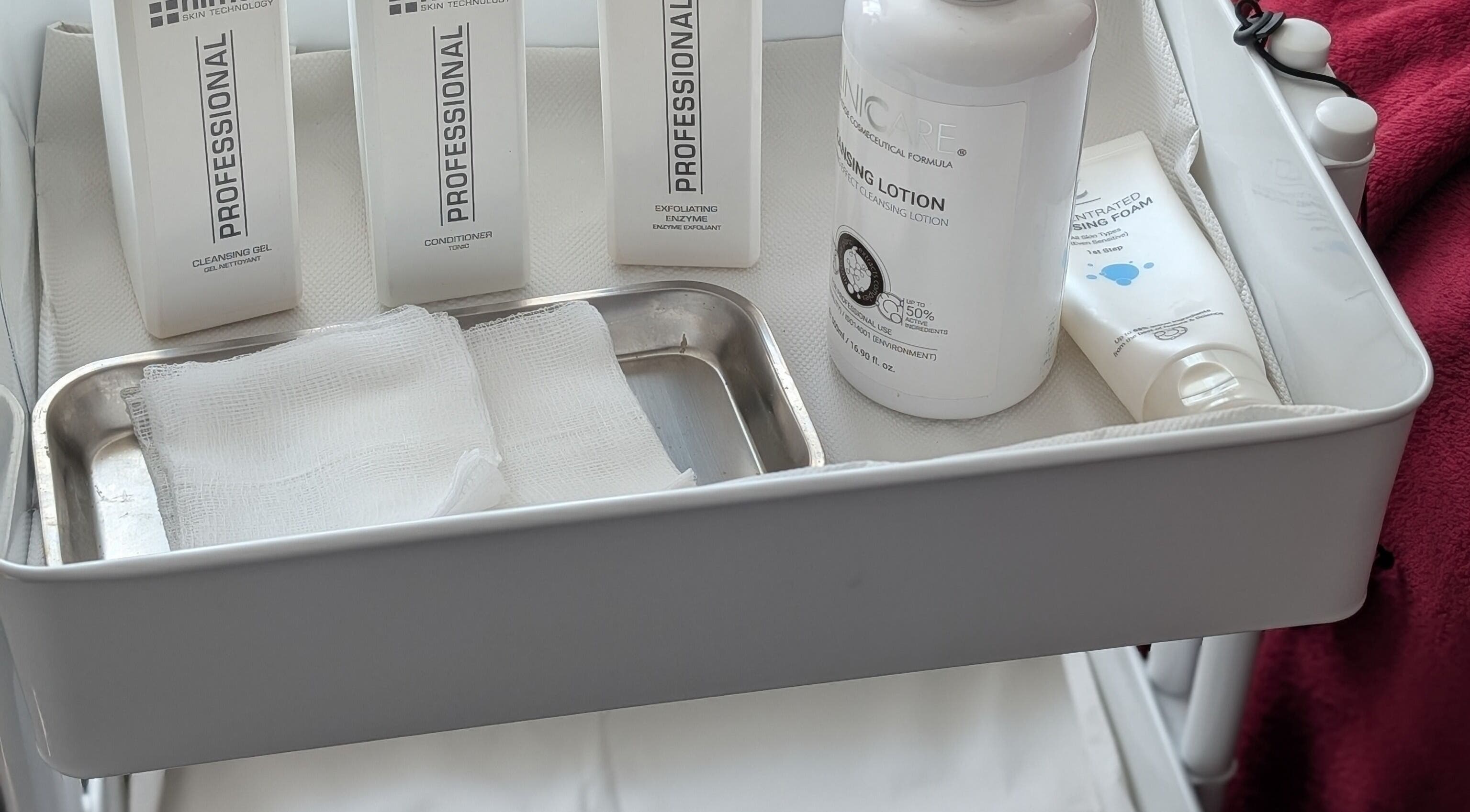 Skincare products on a tray at Radiant Reflection in Coventry, England, GB, enhancing wellness experiences.