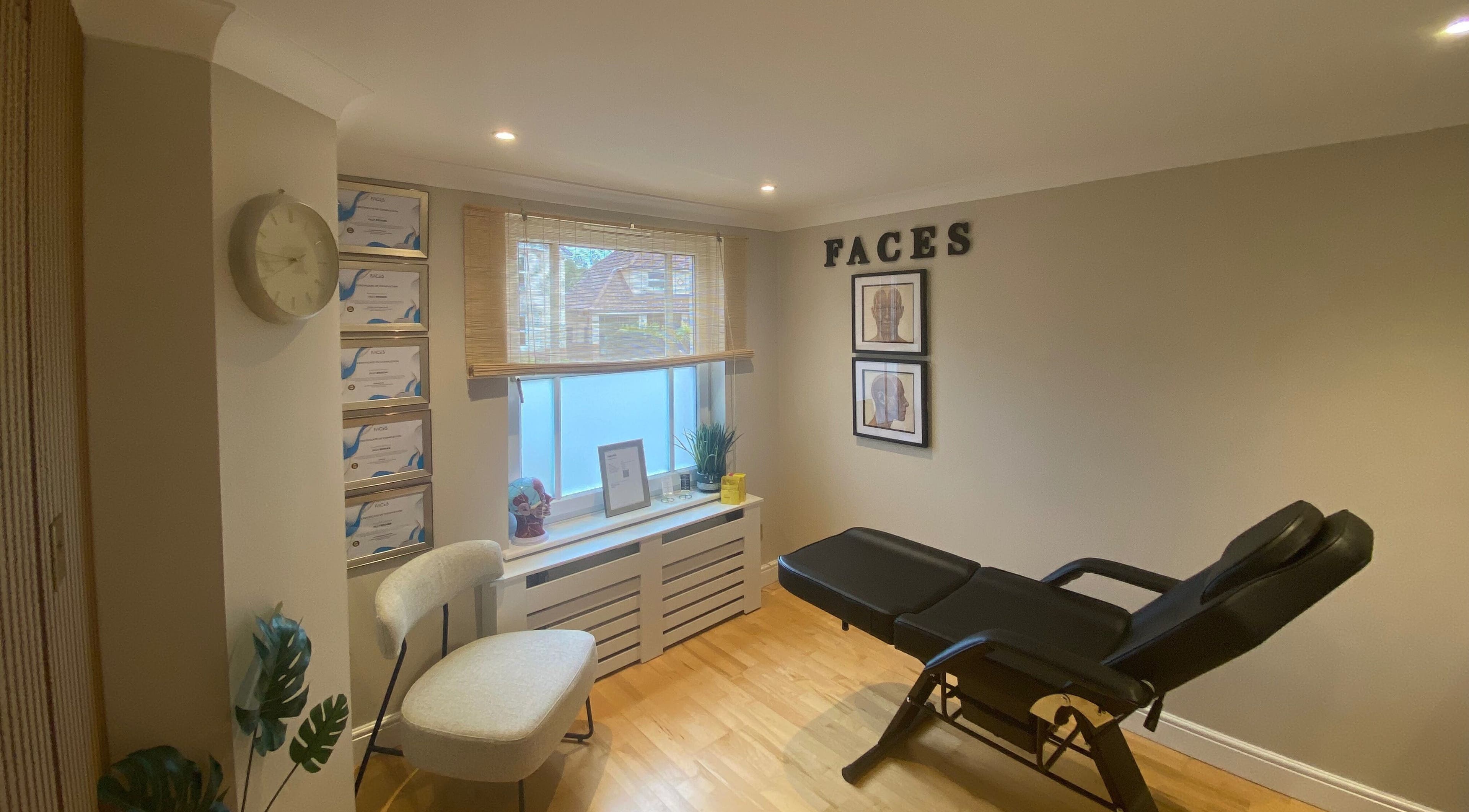 A cozy treatment room at Facial Aesthetics Clinic East Scotland, Dunbar, Scotland, GB, with modern decor.