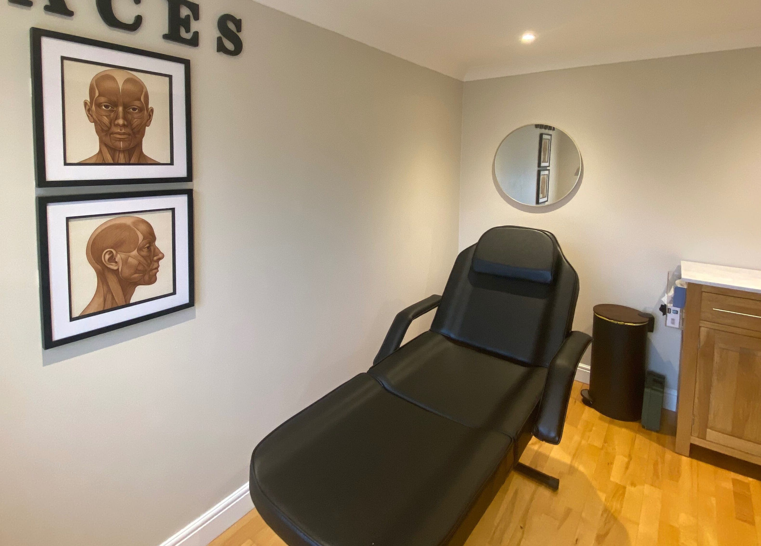 Elegant treatment room at Facial Aesthetics Clinic East Scotland, Dunbar, with a comfortable chair and decor.