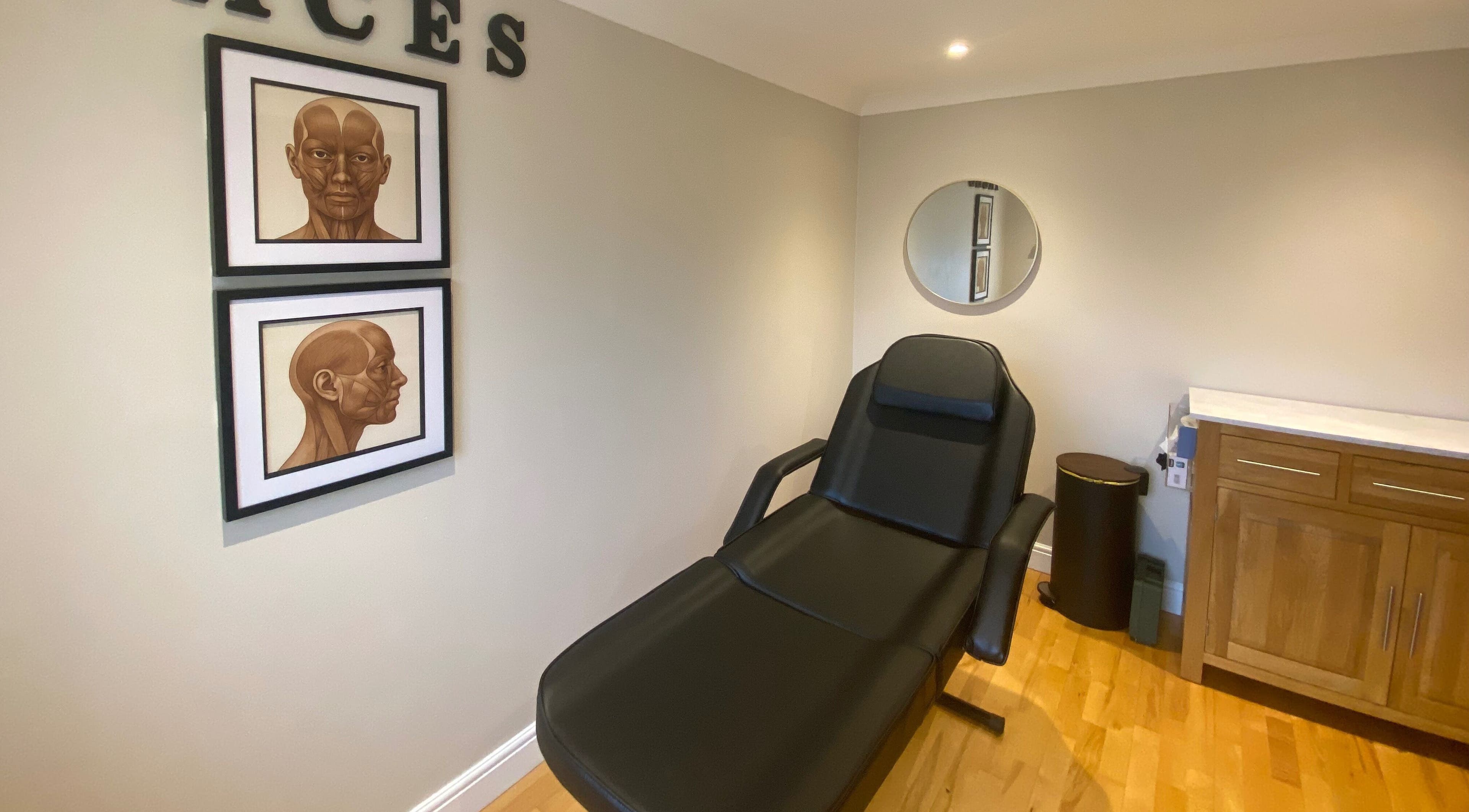 Elegant treatment room at Facial Aesthetics Clinic East Scotland, Dunbar, with a comfortable chair and decor.