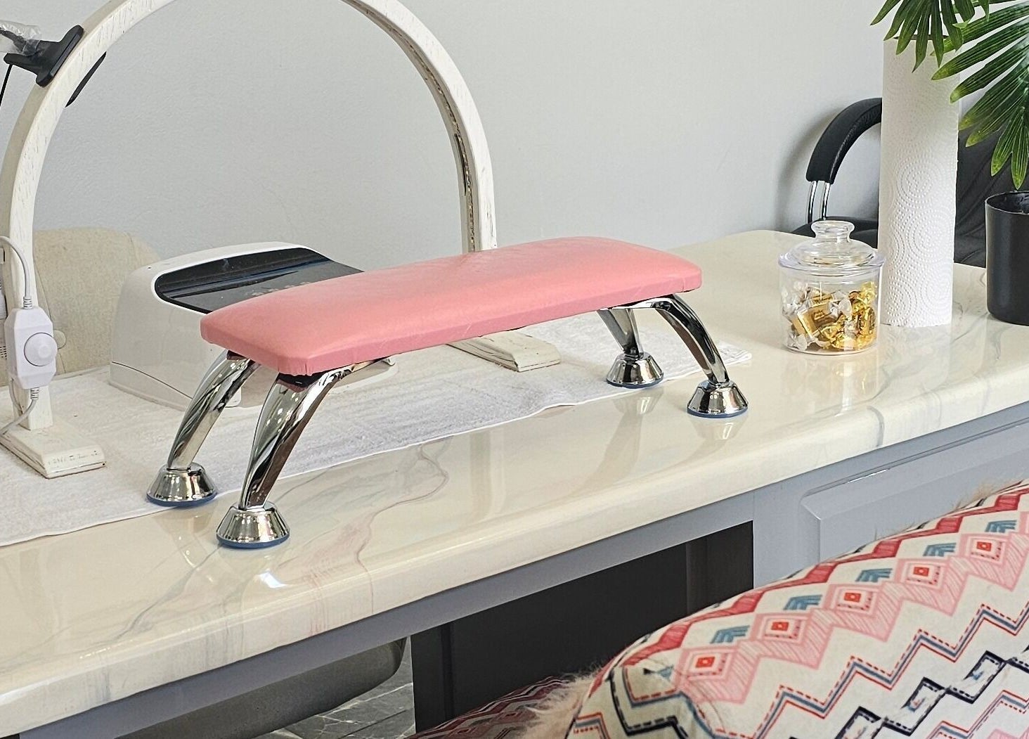 Clean, modern nail station at Shin Dynasty Nails, Gasparillo, Princes Town Regional Corporation, TT.