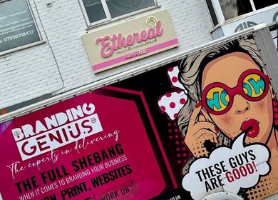 Vibrant mural outside Ethereal Luxury Body Piercing, Kilmarnock, Scotland, GB, highlighting its unique style.