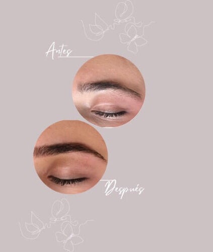 Comparación de cejas antes y después en Brows By Kari, Camagüey, CU.