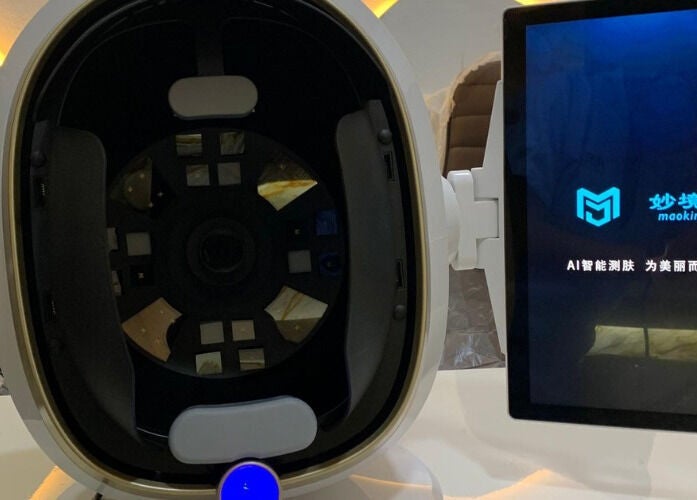 AI skin analyzer at Peejay Aesthetic Beauty Spa, Opposite Kwara Hotel, Ahmadu Bello Way, Ilorin Club GRA, NG.