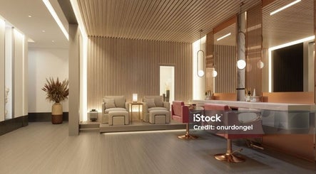 Luxurious beauty salon interior at House of S, Langemark-poelkapelle, Vlaanderen, BE with plush seating and lighting.
