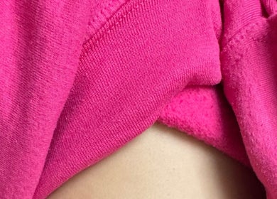 Vibrant pink cloth texture at H + E By Jayla P, Weyburn, Saskatchewan, CA.