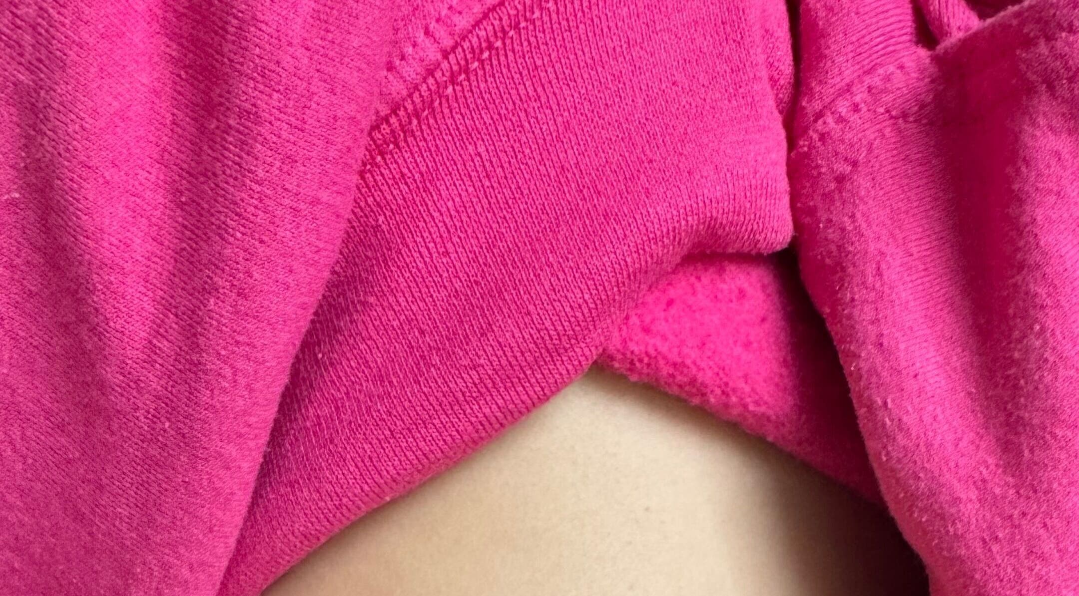 Vibrant pink cloth texture at H + E By Jayla P, Weyburn, Saskatchewan, CA.