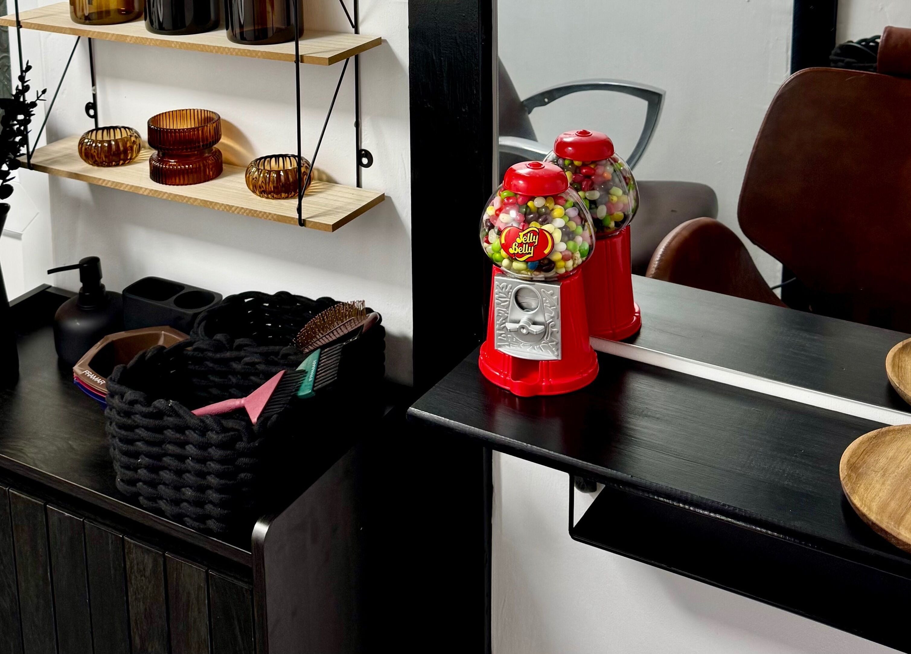 Stylish salon interior at Flodrieshairstudio, Temple Cloud, England, GB, featuring modern design elements.