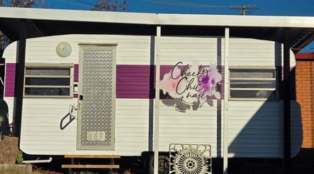 Cheeky Chic Nails salon trailer located at Emu Plains, New South Wales, AU, offering unique nail services.