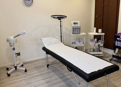 Modern treatment room at my.wax.lab, Long Eaton, England. Equipped for wellness services.